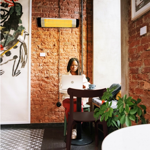 OVNI S-15, radiateur infrarouge mural de 1500 W avec thermostat, argenté