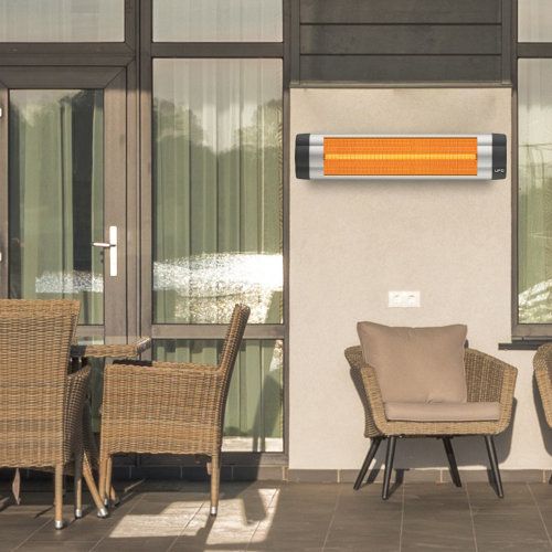 OVNI S-15, radiateur infrarouge mural de 1500 W avec thermostat, argenté