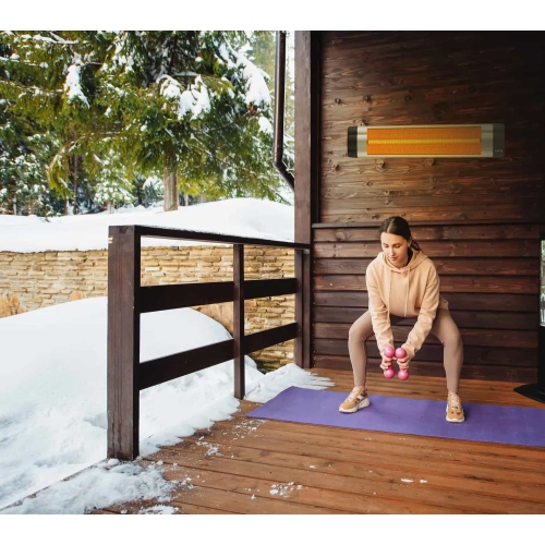 OVNI S-15, radiateur infrarouge mural de 1500 W avec thermostat, argenté