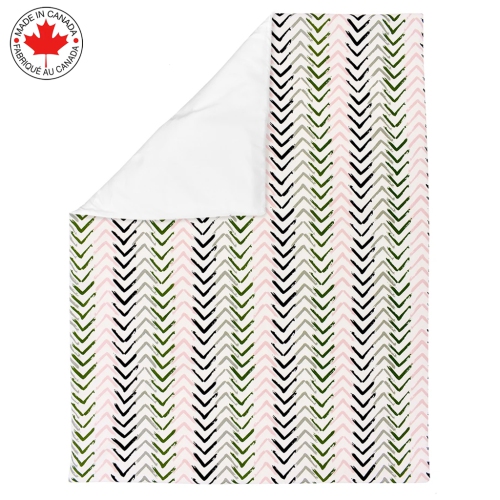 BEBELELO- BEDDING 4 PIECES FOR BABY PINK AND BLACK WITH ARROW PATTERN