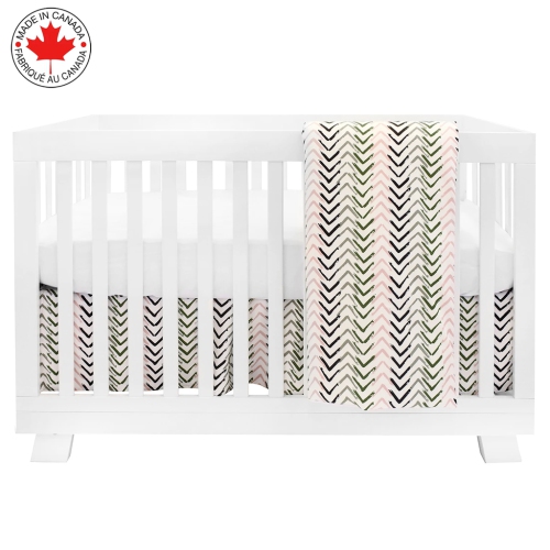 BEBELELO- BEDDING 4 PIECES FOR BABY PINK AND BLACK WITH ARROW PATTERN