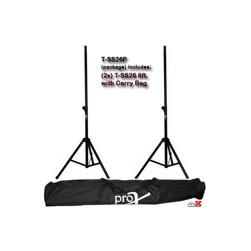 PROX  T-Ss26P All Metal Speaker Stand Set W/ Carrying Case