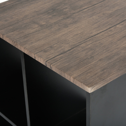 Computer Desk 47" Large Size Office Desk Writing Desk Workstation with Storage Unit Combo(Walnut)