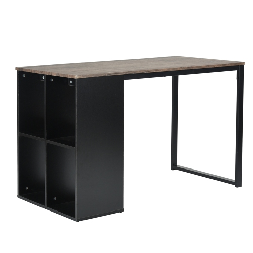 Computer Desk 47" Large Size Office Desk Writing Desk Workstation with Storage Unit Combo(Walnut)