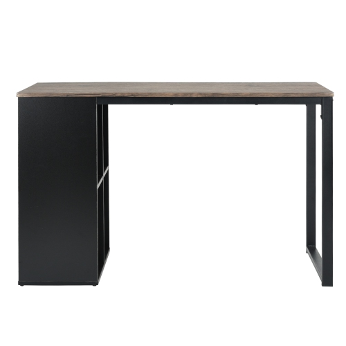 Computer Desk 47" Large Size Office Desk Writing Desk Workstation with Storage Unit Combo(Walnut)