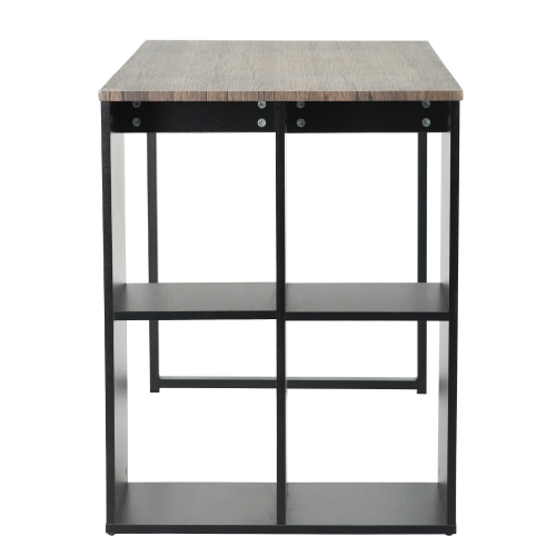 Computer Desk 47" Large Size Office Desk Writing Desk Workstation with Storage Unit Combo(Walnut)