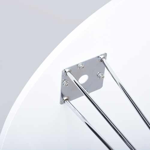 4 Seater Round Wooden Dining Table with Chrome Legs