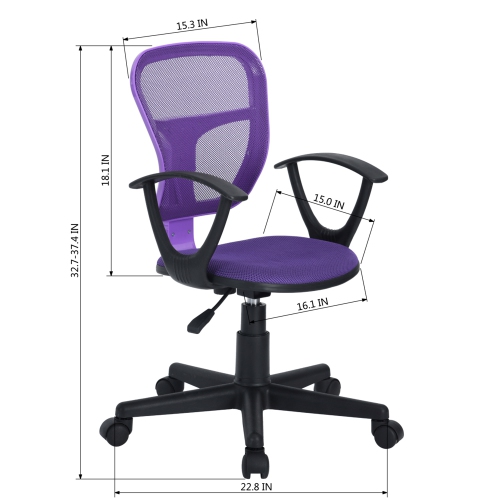 Swiveling Purple Mesh Mid-back Task Chair with armrest