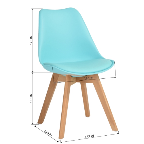 DSW Eames Chairs MidCentury Modern Upholstered Fabric Dining Chair with Solid Wood Legs Sets of 4