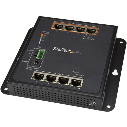 StarTech 8 Port POE Managed Ethernet Switch - 30W per PoE+ port