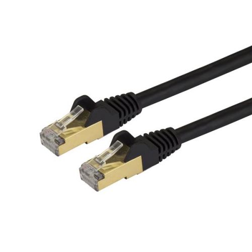 STARTECH  6 Ft Black Cat6A / Cat 6A Shielded Ethernet Patch Cable 6Ft