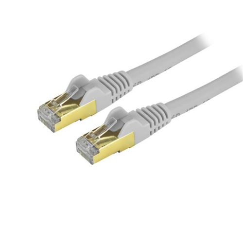 StarTech 12 ft Gray Cat6a / Cat 6a Shielded Ethernet Patch Cable 12ft