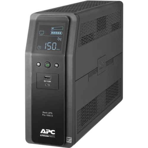 Back UPS PRO BR 1500VA, SineWave, 10 Outlets, 2 USB Charging Ports, AVR, LCD int