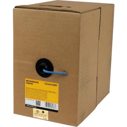 StarTech 500 ft Roll of Blue Plenum CMP Cat5e Solid UTP Bulk Cable