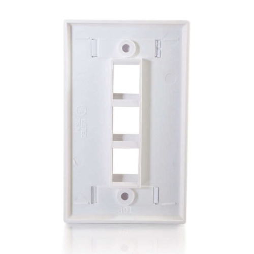 C2G Three Port Keystone Single Gang Wall Plate - White -