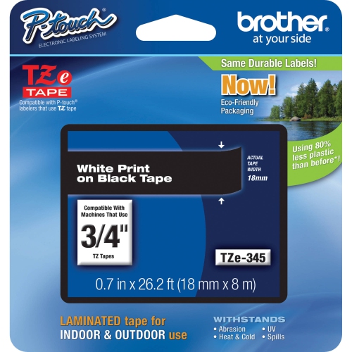 Image 1 of 1.. BROTHER Laminated P-touch Tape - Black