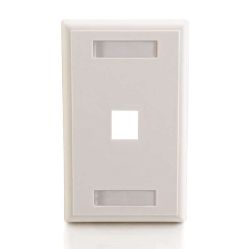 C2G One Port Keystone Single Gang Wall Plate - White -