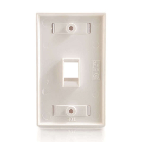 C2G One Port Keystone Single Gang Wall Plate - White -