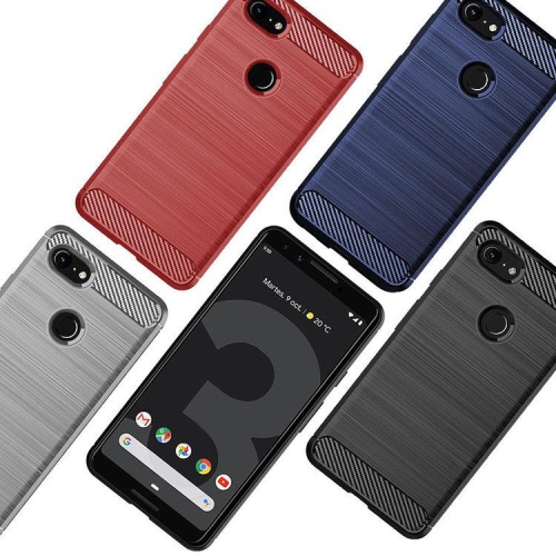 PANDACO étui en métal brossé marine pour Google Pixel 3 XL