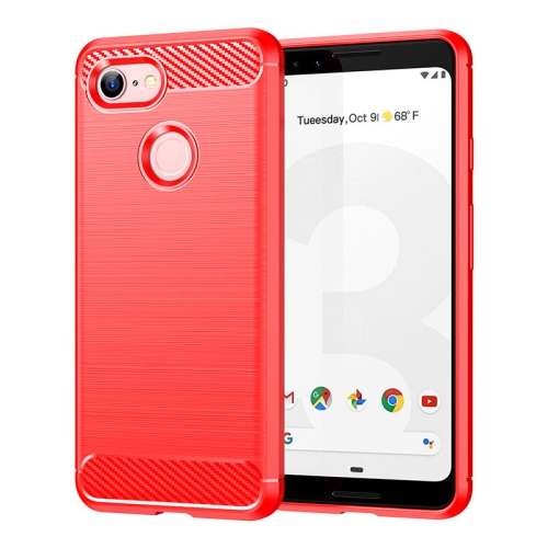 PANDACO Red Brushed Metal Case for Google Pixel 3 XL