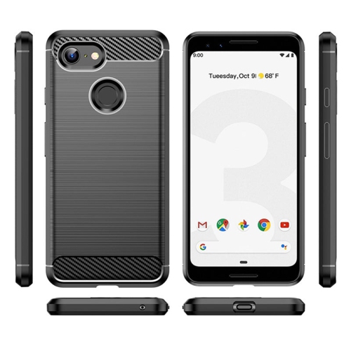 PANDACO – Étui en métal brossé noir pour Google Pixel 3