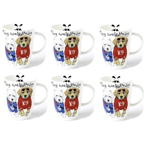 Roy Kirkham Mugs - Animal Fashion Dog Walk, Louise Shape