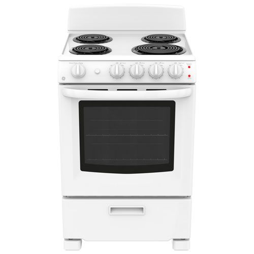 GE 24" 2.9 Cu. Ft. Freestanding Coil Top Electric Range - White