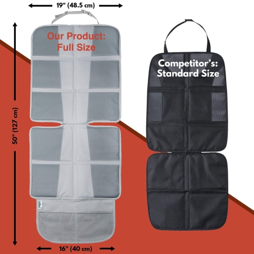  Car Backseat Organizer with Tablet Holder for Kids- Thermal Pockets- Use as Seat Back Protector, Kick Mat