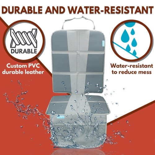  Car Backseat Organizer with Tablet Holder for Kids- Thermal Pockets- Use as Seat Back Protector, Kick Mat