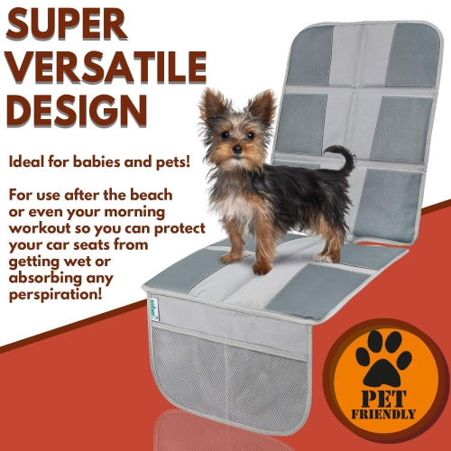  Car Backseat Organizer with Tablet Holder for Kids- Thermal Pockets- Use as Seat Back Protector, Kick Mat