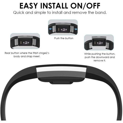 2 Pack Sport Band Compatible with Fitbit Charge 2 Bands, Adjustable Replacement Sport Strap Wristband for Fitbit Charge 2 Smartwatch Heart Rate