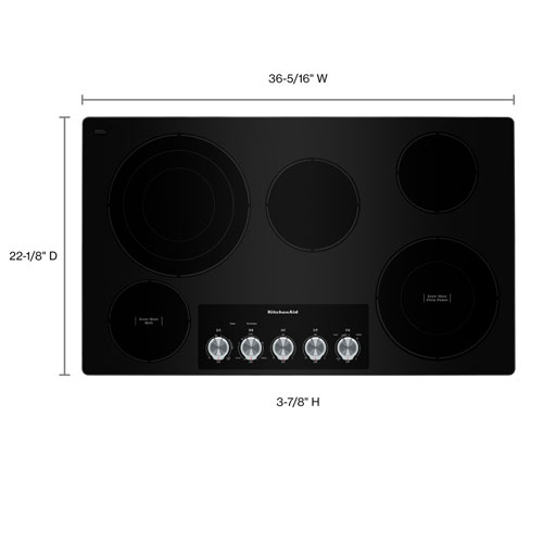 KitchenAid 36" 5-Element Electric Cooktop - Stainless Steel