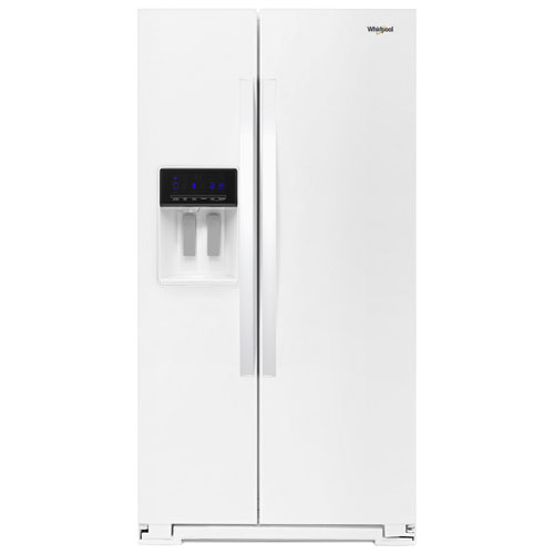 Réfrigérateur congél. juxt. prof. compt. 36 po 20,6 pi³ distrib. glace Whirlpool -Blanc