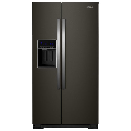 Whirlpool 36" 20.6 Cu. Ft. Counter-Depth Side-By-Side Refrigerator w/ Ice Dispenser - Black Stainless