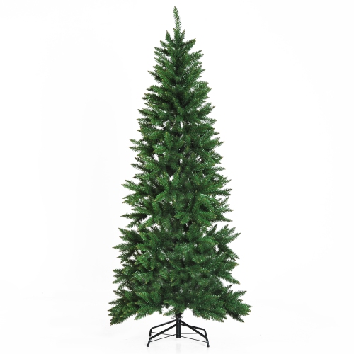 Épinette d'arbre de Noël artificiel de 6,9 pi avec support en métal, 865 embouts de branche