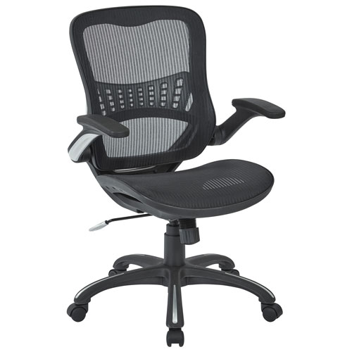 Work Smart Ventilated Polyester Manager Chair - Black