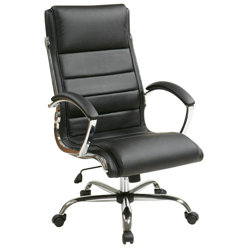 Work Smart FL Faux Leather Executive Chair - Black