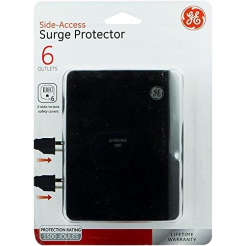 GE 6 Outlet Side Access Wall Tap Surge Protector