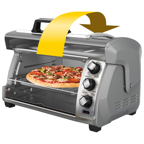 Hamilton Beach Easy Reach 6-Slice Convection Toaster/Pizza Oven - 0.26 Cu. Ft./7.4L - Grey