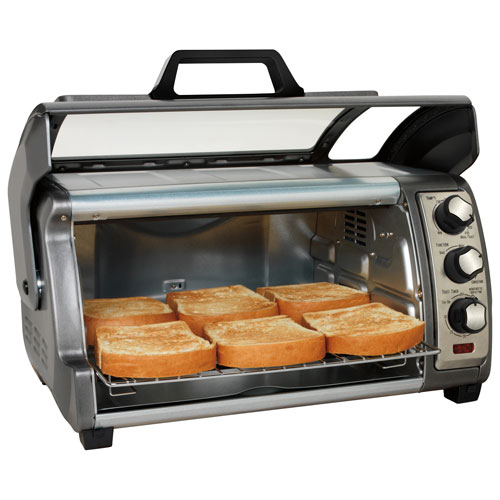 Hamilton Beach Easy Reach 6-Slice Convection Toaster/Pizza Oven - 0.26 Cu. Ft./7.4L - Grey