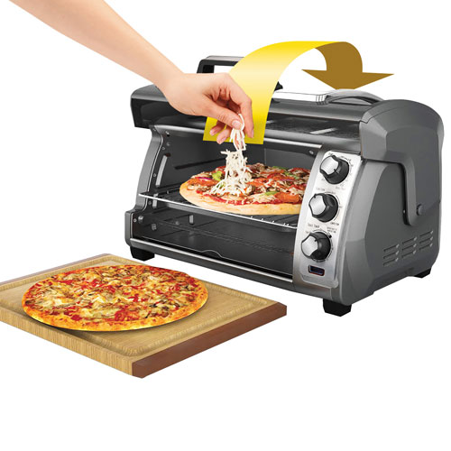 Hamilton Beach Easy Reach 6-Slice Convection Toaster/Pizza Oven - 0.26 Cu. Ft./7.4L - Grey