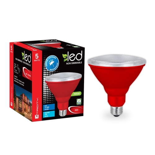 XTRICITY  Bulb Led Type Par38/7W/120V/e26/ Color Indoor And Outdoor 1Pk In Red