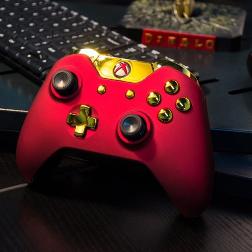 Red Soft Touch Grip Front Housing Shell Faceplate for Standard Xbox One Controller