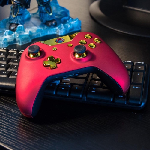 Red Soft Touch Grip Front Housing Shell Faceplate for Standard Xbox One Controller