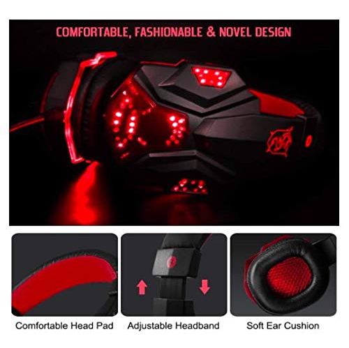 Gaming Headset;3.5mm Wired Bass Stereo Noise Isolation Gaming Headphones with Mic for Laptop; Computer; PS4; etc