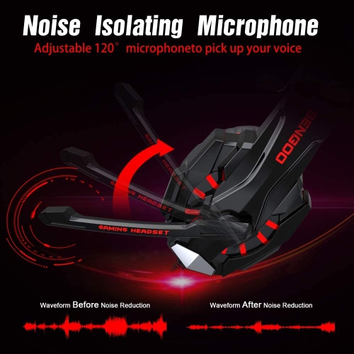 3.5mm Wired Gaming Headphone with Bass Stereo, Noise Isolation & Mic for PS4, XBox, PC, Apple