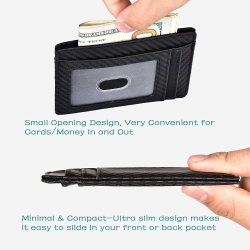 Slim Wallet RFID Front Pocket Wallet Minimalist Secure Thin Credit Card Holder