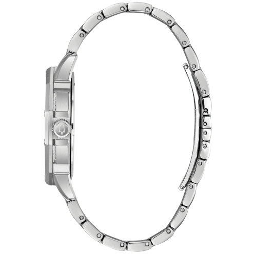 Montre à quartz pour hommes Octava 41,5&nbsp;mm de Bulova, boîtier et bracelet en acier inoxydable argenté et cadran blanc argenté