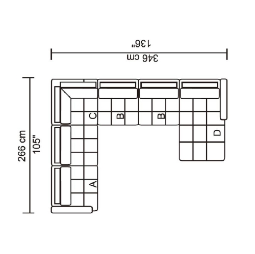 Husky® Leggo Sectional Sofa - RHS Chaise – Grey