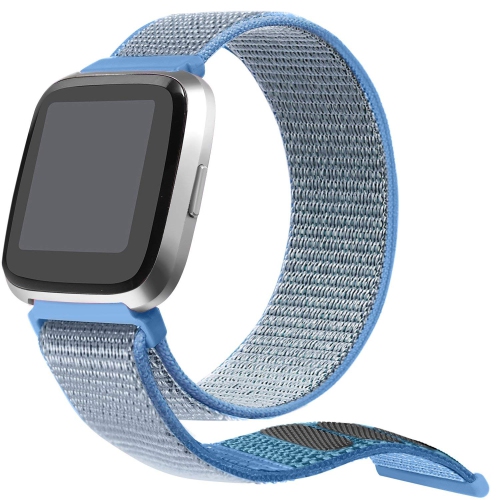 StrapsCo Woven Nylon Watch Band Strap for Fitbit Versa - Blue